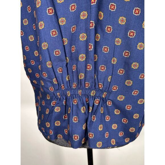 vintage 80's linen double sided print vest size M-L - Picture 9 of 11